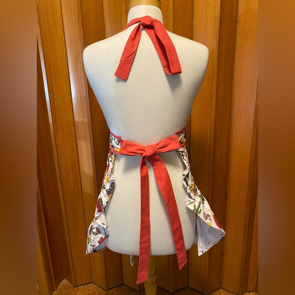 Western Theme Apron with Red Highlights - Picture 2 of 5